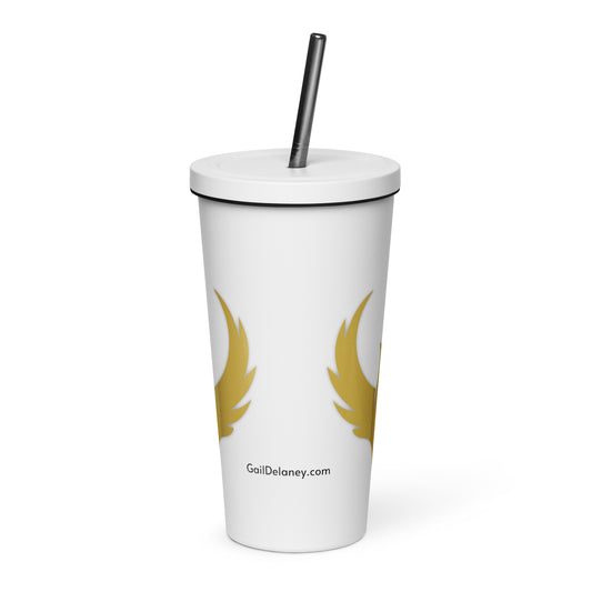 Phoenix Emblem Insulated Tumbler with Straw