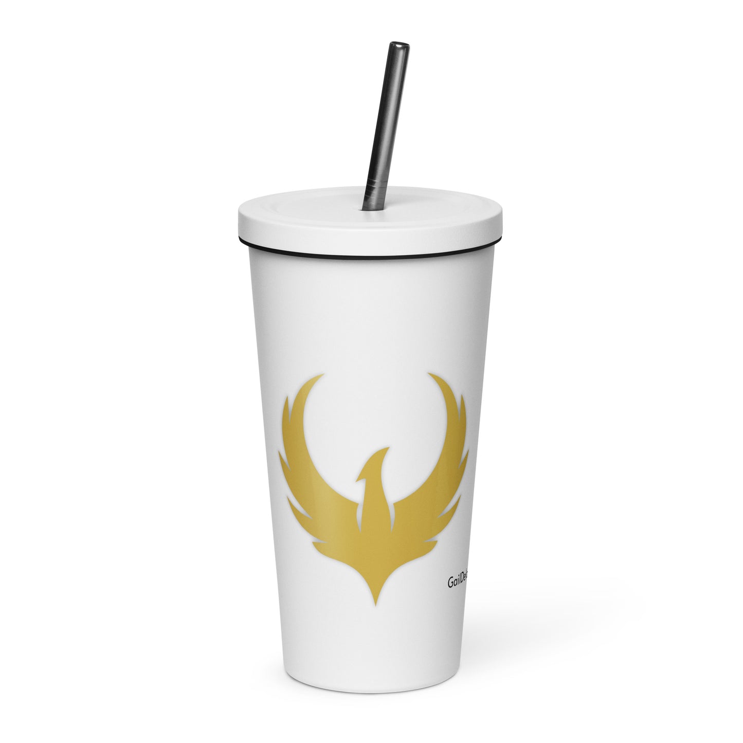 Phoenix Emblem Insulated Tumbler with Straw